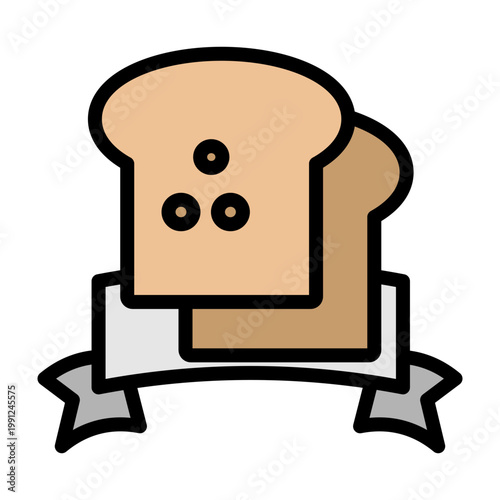 Toast Badge Vector Filled Icon Design