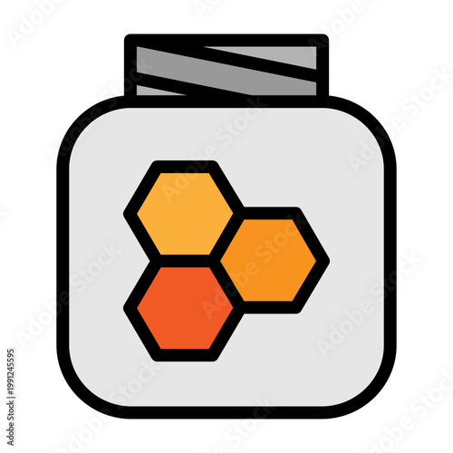 Honey Jar Vector Filled Icon Design