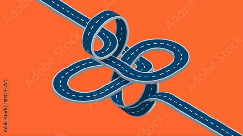 Twisted Road Highway Lane Illustration.