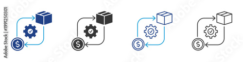  Procurement icon set multiple style collection	