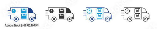 delivery icon set multiple style collection	