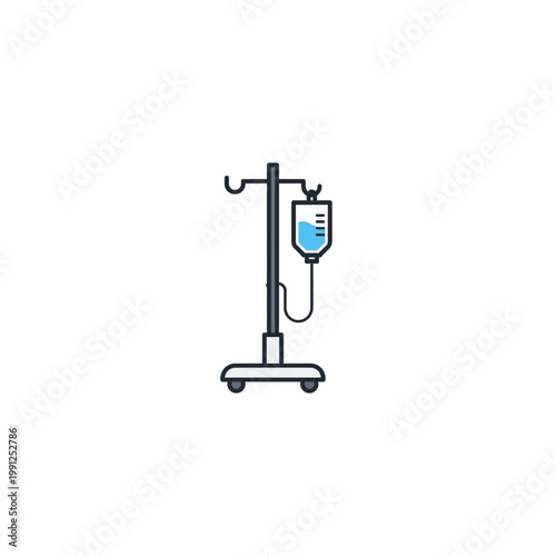 Iv drip stand with infusion bag medical vector icon infusion hospital