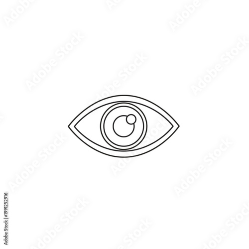 Minimalist line art human eye icon for vision and optometry concepts