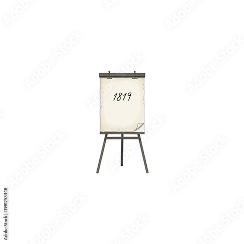Flipchart easel with text on a white background flipchart background isolated