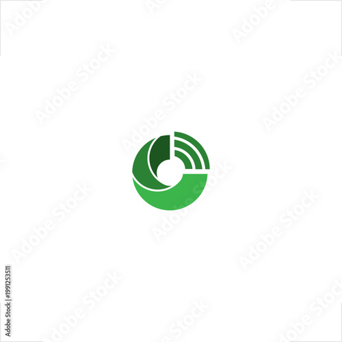 A circular rotating paper form merged with signal waves, designed for media, podcast, broadcast, and digital communication brands seeking a clean, dynamic, organic, and modern professional identity 