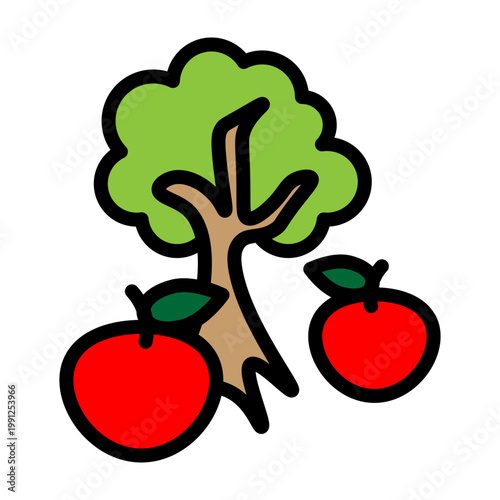 Fruit Orchard Vector Filled Icon Design