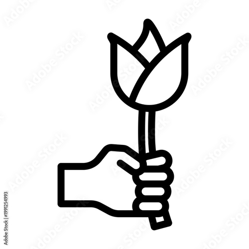 Marriage Proposal Vector Line Icon Design