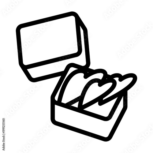Romantic Hamper Vector Line Icon Design