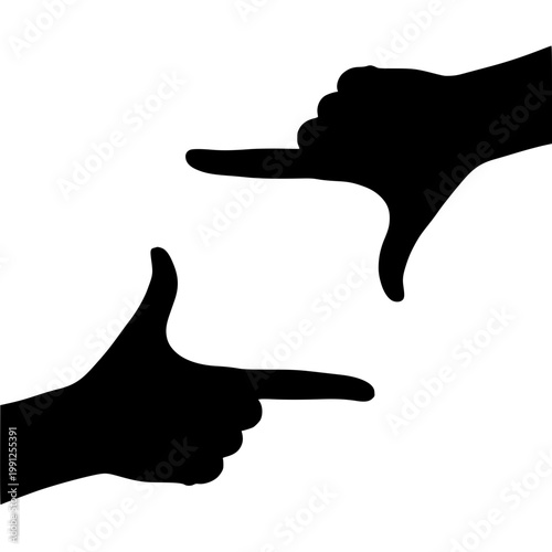 Silhouette of Hands Creating a Framing Gesture