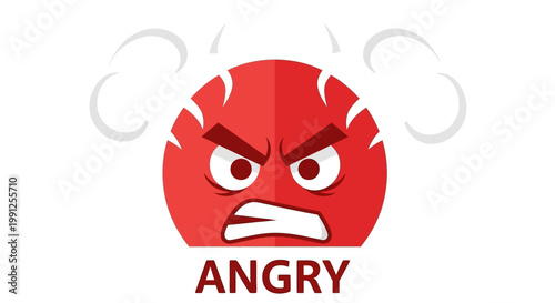 Furious Red Face Emoji Expressing Intense Anger.