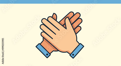 Hands clasped together in greeting gesture.