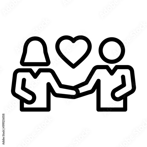 Honeymoon Vector Line Icon Design