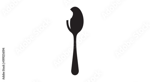 Vector graphic illustration of a broken fork on white background for design and creative projects