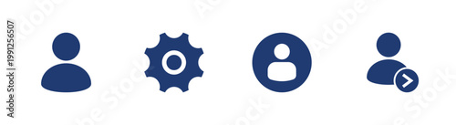 User account icon set. profile, login, identity, security, access. solid style icon collection.