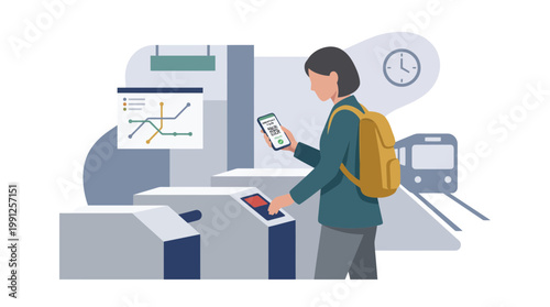 Young Man Using Automated Teller Machine at Airport.