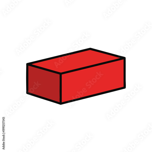 A single isolated red brick icon illustration.