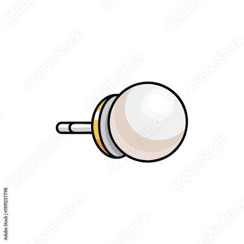 Elegant pearl stud earring isolated illustration.
