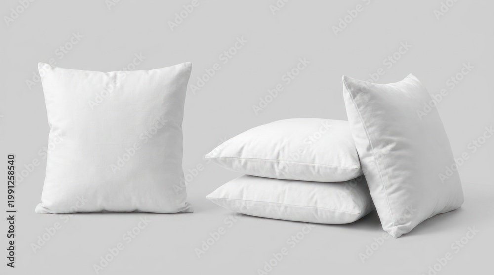 Naklejka premium White square pillow mockups set