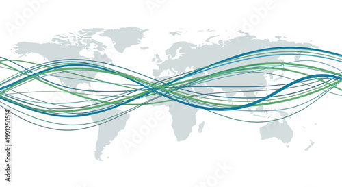 Colorful wavy lines intersecting globally.