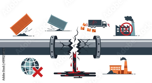 Broken Pipe Oil Leak Damage.