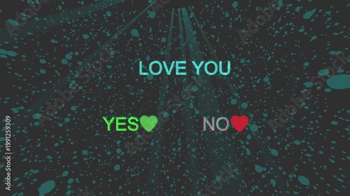 Glowing love you text with colorful light effect on a black background. Stylish cinematic design with perfect for love proposal videos, social media posts, Valentine’s Day content.