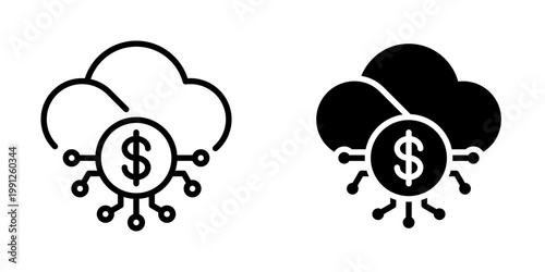 Cloud mining icon, element icon for design branding, print, and digital media
