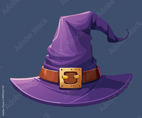 Bild auf Leinwand Dark violet mage hat for shadow sorcerer and necromancer character gear in fanta