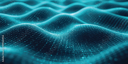 Quadro su tela A seamless blue fractal pattern with glowing electric lines and light sparks cre
