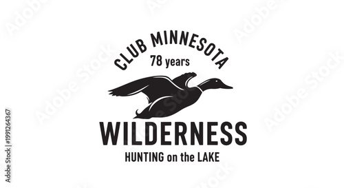 Vector illustration of a duck for Minnesota wilderness hunting club logo design