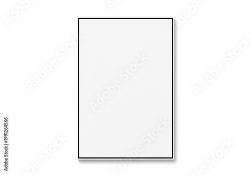 A blank white sheet of paper standing upright on a white background.