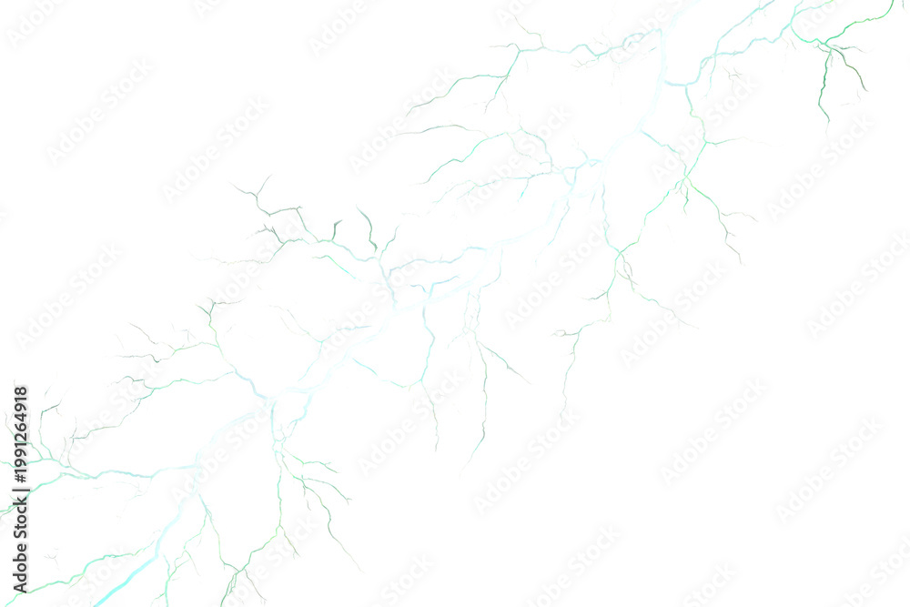 Obraz premium Powerful lightning strike on transparent background displaying electrical energy discharge and thunderbolt weather phenomenon