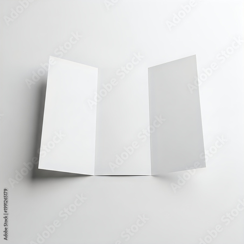 Two sheets of paper folded at an angle against a plain background