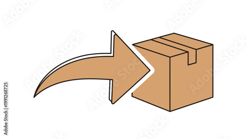 Brown Box with Arrow.