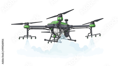 Drone with green accents.