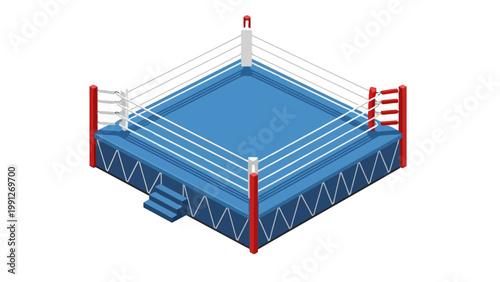 Professional Boxing Ring Setup.