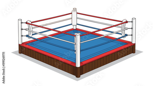 Professional Boxing Ring Setup.