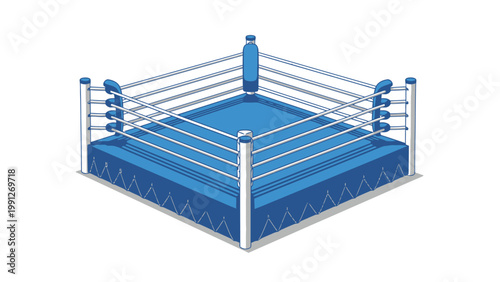 Professional Boxing Ring Setup.