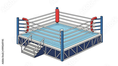 Professional Boxing Ring Setup.