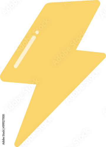 Yellow Lightning Bolt Shape