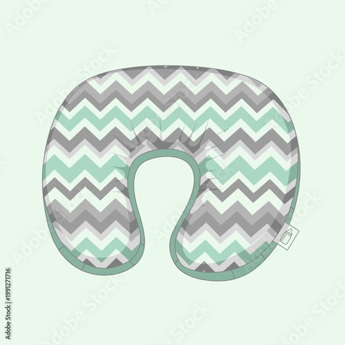 Travel neck pillow with chevron pattern.