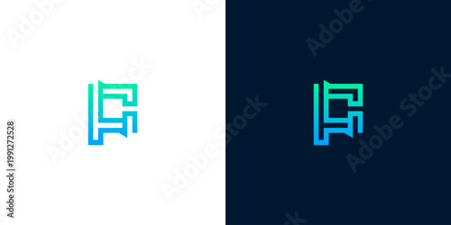 Abstract Modern Letter Logo Design with Dynamic Geometric Lines and Gradient Colors for Technology and Corporate Branding Solutions