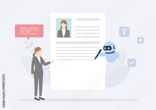 Modern Business Person Using AI to Generate a Statement of Purpose for Job Application