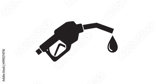Fuel pump nozzle with a drop of oil vector illustration graphic design