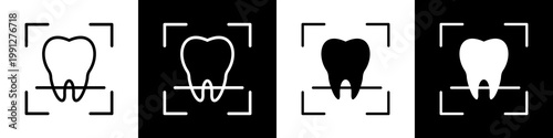 dental x-rays black and white icon design concept	

