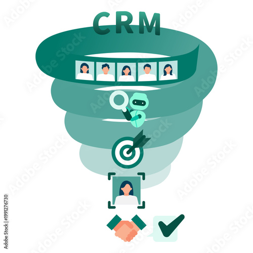CRM sales funnel visualization for customer lead conversion, digital marketing analysis and client acquisition process, professional business growth strategy and revenue optimization