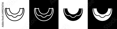 sports mouthguards  black and white icon design concept	
