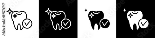  fluoride treatment black and white icon design concept	
