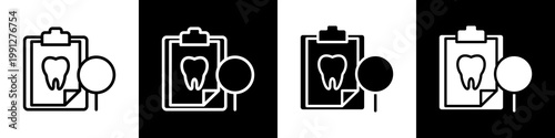  dental exams black and white icon design concept	
