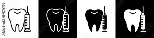  sedation dentistry black and white icon design concept	

