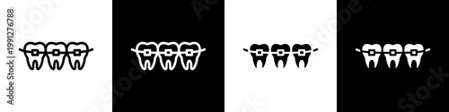 braces black and white icon design concept	

